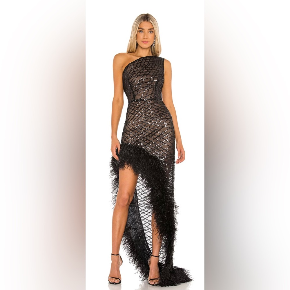 Bronx and Banco Lola Sheer Feather Gown